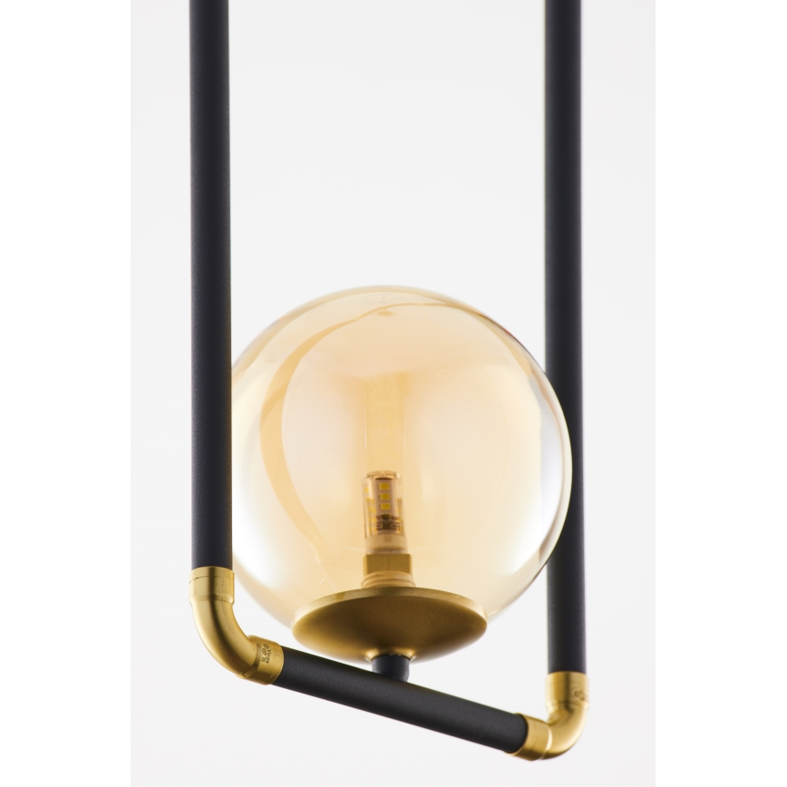 Jupiter 2024 - Chandelier on a string ZAFRA 1xG9/10W/230V black/gold/beige