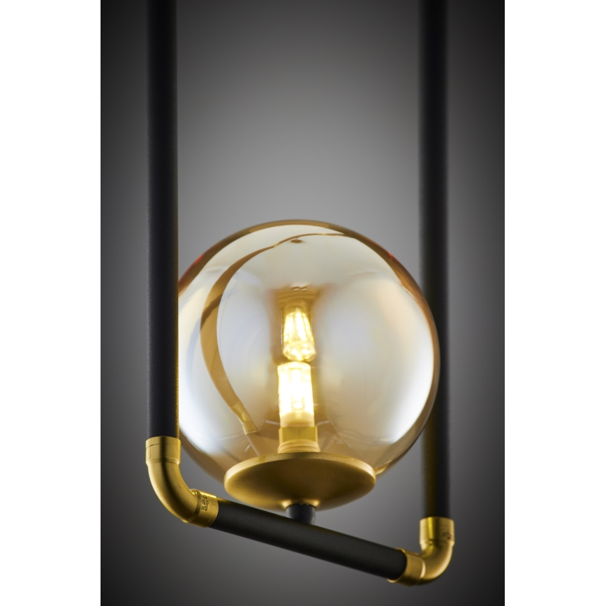 Jupiter 2024 - Chandelier on a string ZAFRA 1xG9/10W/230V black/gold/beige