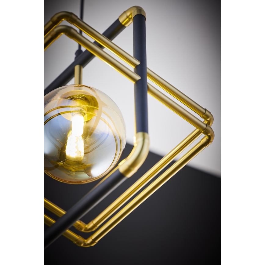 Jupiter 2025 - Chandelier on a string FIORI 1xG9/10W/230V black/gold/beige