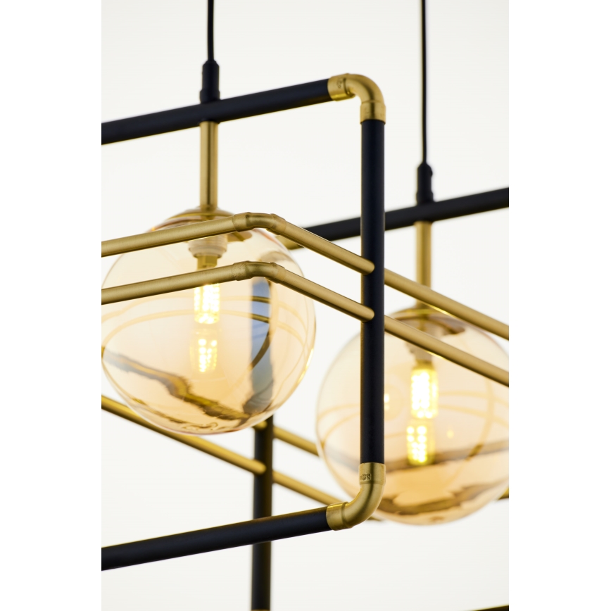 Jupiter 2026 - Chandelier on a string FIORI 2xG9/10W/230V black/gold/beige