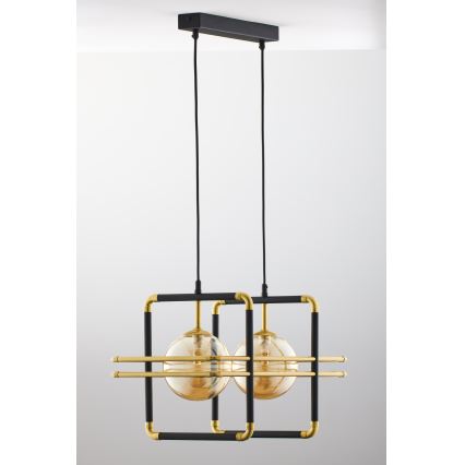 Jupiter 2026 - Chandelier on a string FIORI 2xG9/10W/230V black/gold/beige
