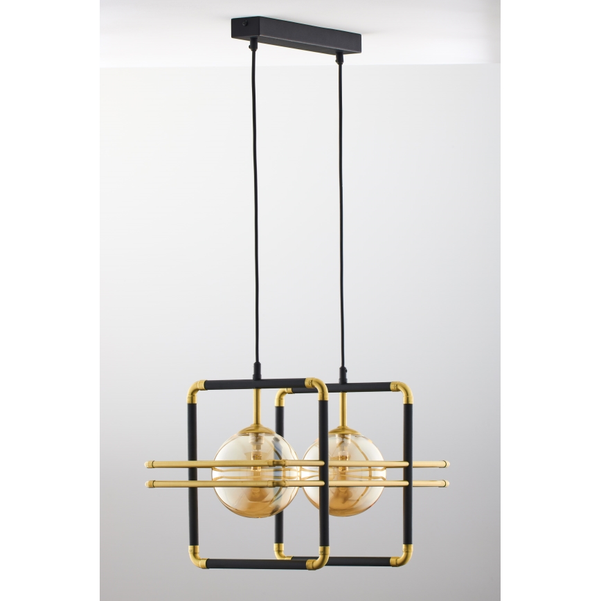 Jupiter 2026 - Chandelier on a string FIORI 2xG9/10W/230V black/gold/beige