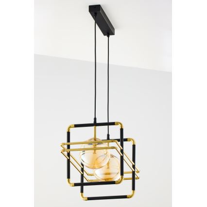 Jupiter 2026 - Chandelier on a string FIORI 2xG9/10W/230V black/gold/beige