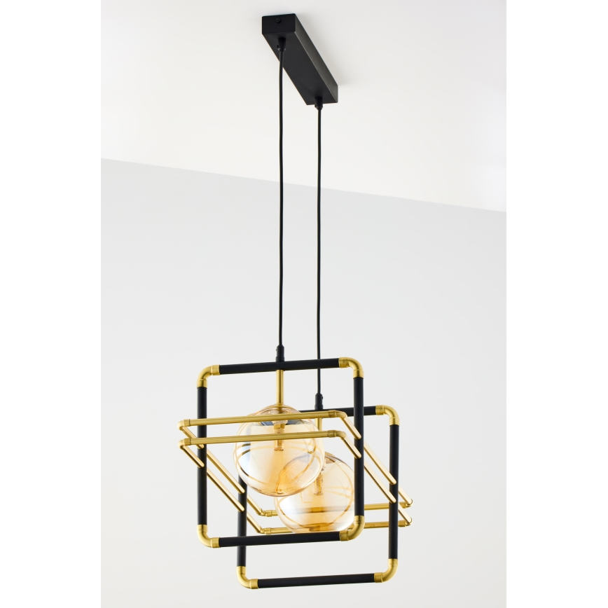 Jupiter 2026 - Chandelier on a string FIORI 2xG9/10W/230V black/gold/beige