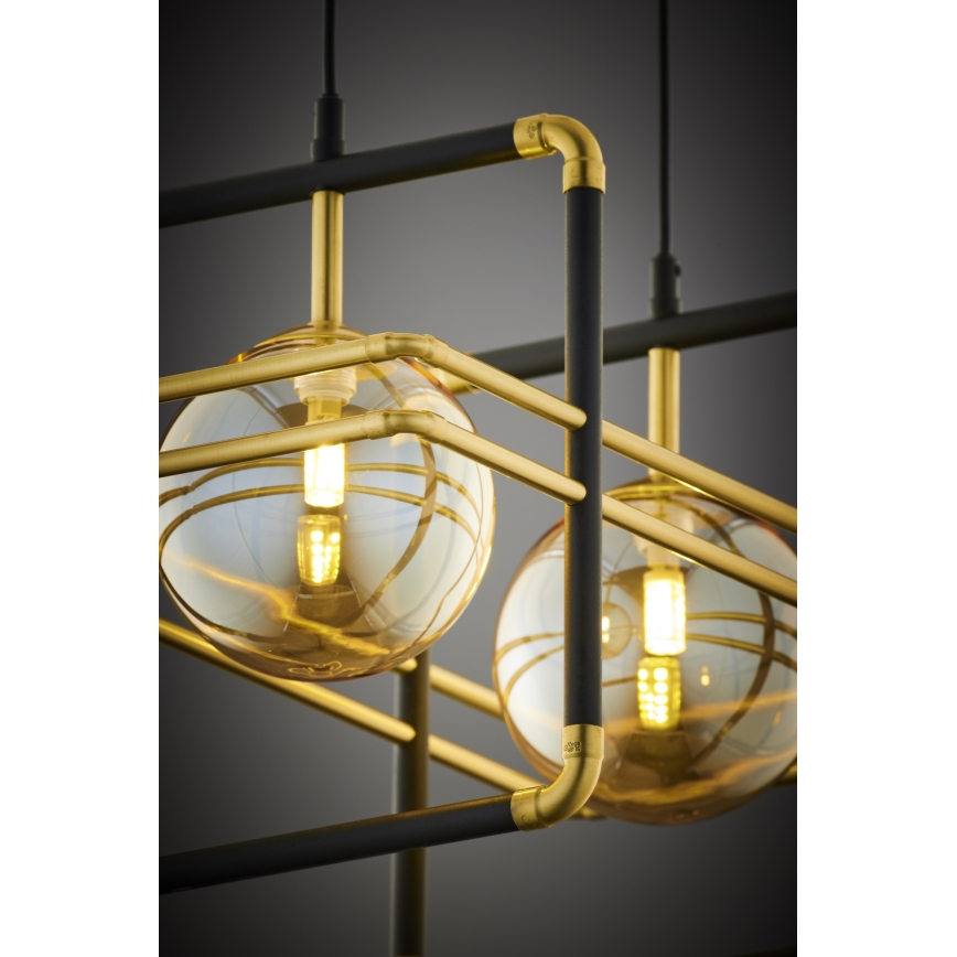 Jupiter 2026 - Chandelier on a string FIORI 2xG9/10W/230V black/gold/beige
