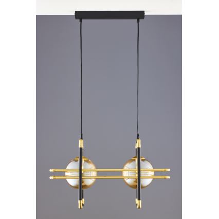 Jupiter 2026 - Chandelier on a string FIORI 2xG9/10W/230V black/gold/beige