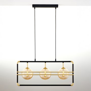 Jupiter 2027 - Chandelier on a string FIORI 3xG9/10W/230V black/gold/beige