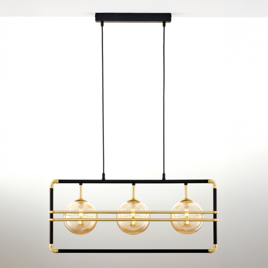 Jupiter 2027 - Chandelier on a string FIORI 3xG9/10W/230V black/gold/beige