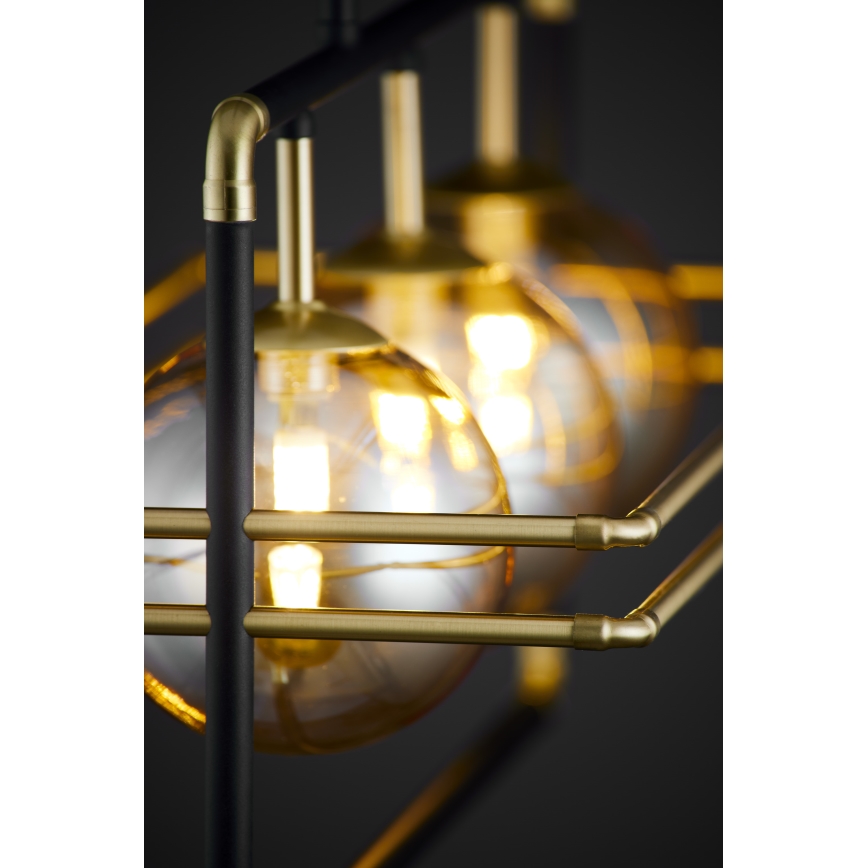 Jupiter 2027 - Chandelier on a string FIORI 3xG9/10W/230V black/gold/beige