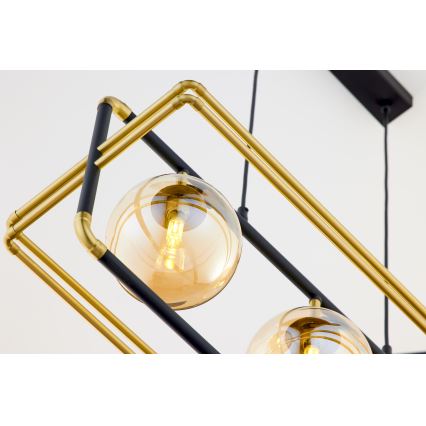 Jupiter 2027 - Chandelier on a string FIORI 3xG9/10W/230V black/gold/beige