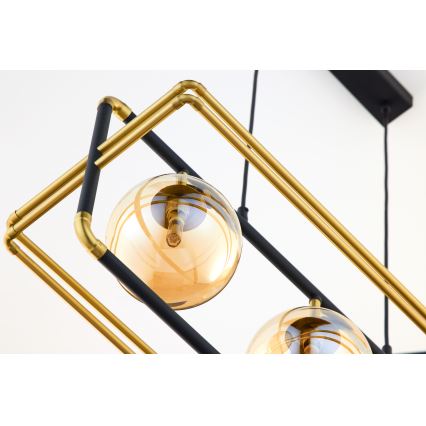 Jupiter 2027 - Chandelier on a string FIORI 3xG9/10W/230V black/gold/beige