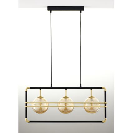 Jupiter 2027 - Chandelier on a string FIORI 3xG9/10W/230V black/gold/beige