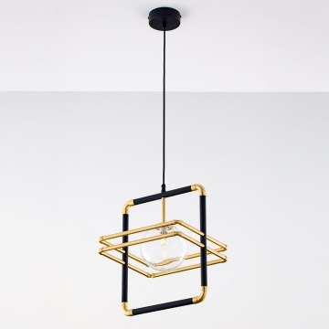 Jupiter 2028 - Chandelier on a string FIORI 1xG9/10W/230V black/gold/clear