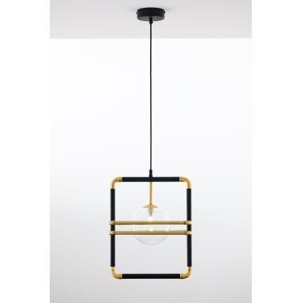 Jupiter 2028 - Chandelier on a string FIORI 1xG9/10W/230V black/gold/clear