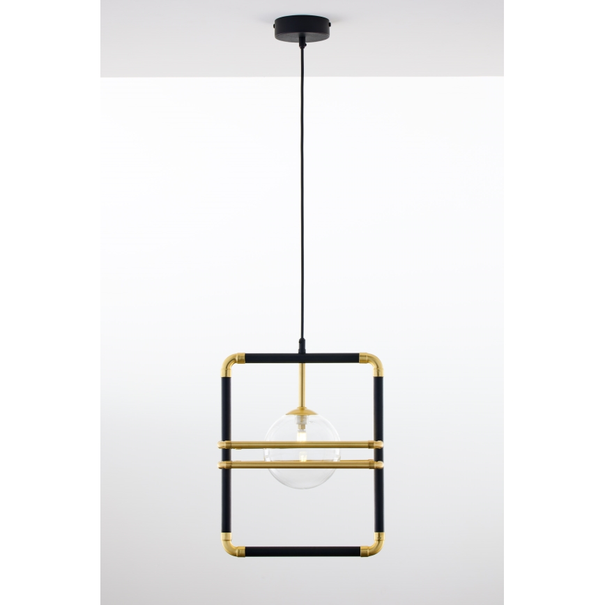 Jupiter 2028 - Chandelier on a string FIORI 1xG9/10W/230V black/gold/clear