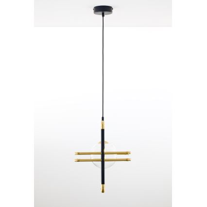 Jupiter 2028 - Chandelier on a string FIORI 1xG9/10W/230V black/gold/clear