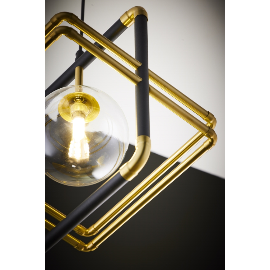 Jupiter 2028 - Chandelier on a string FIORI 1xG9/10W/230V black/gold/clear
