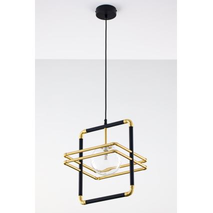 Jupiter 2028 - Chandelier on a string FIORI 1xG9/10W/230V black/gold/clear