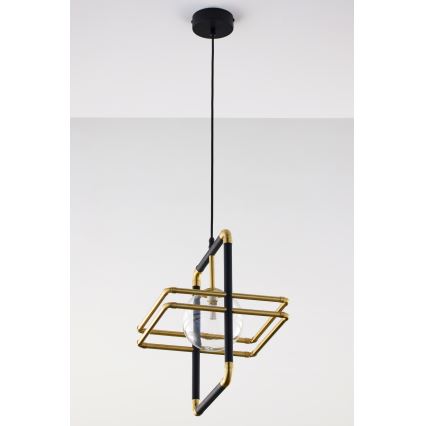 Jupiter 2028 - Chandelier on a string FIORI 1xG9/10W/230V black/gold/clear