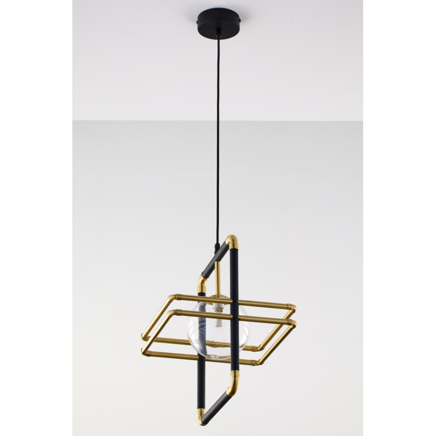 Jupiter 2028 - Chandelier on a string FIORI 1xG9/10W/230V black/gold/clear