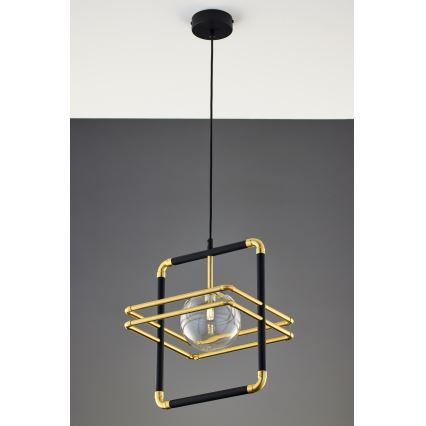 Jupiter 2028 - Chandelier on a string FIORI 1xG9/10W/230V black/gold/clear