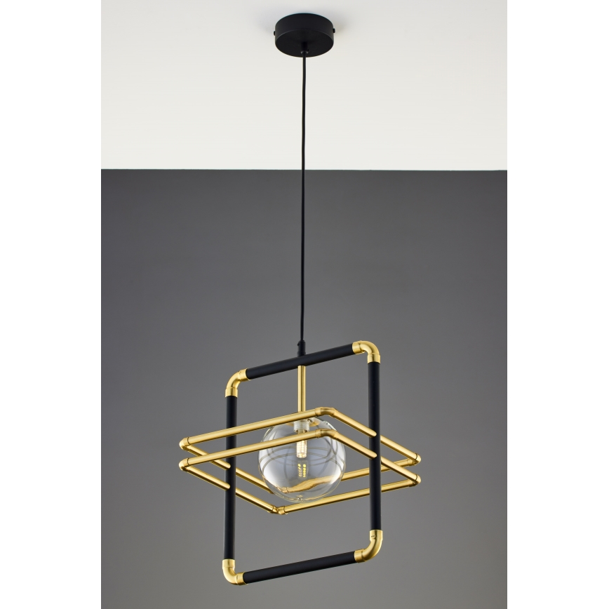 Jupiter 2028 - Chandelier on a string FIORI 1xG9/10W/230V black/gold/clear