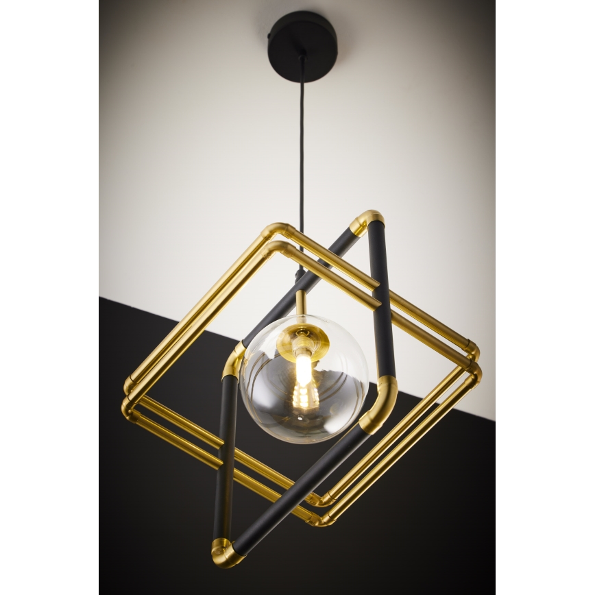 Jupiter 2028 - Chandelier on a string FIORI 1xG9/10W/230V black/gold/clear