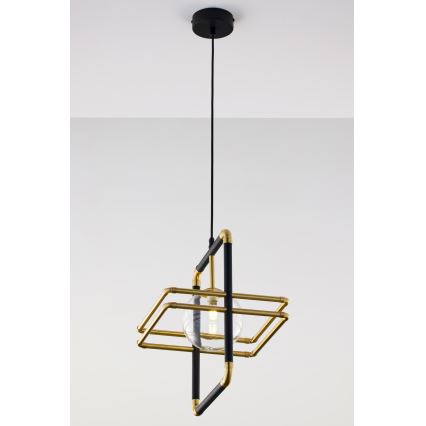 Jupiter 2028 - Chandelier on a string FIORI 1xG9/10W/230V black/gold/clear