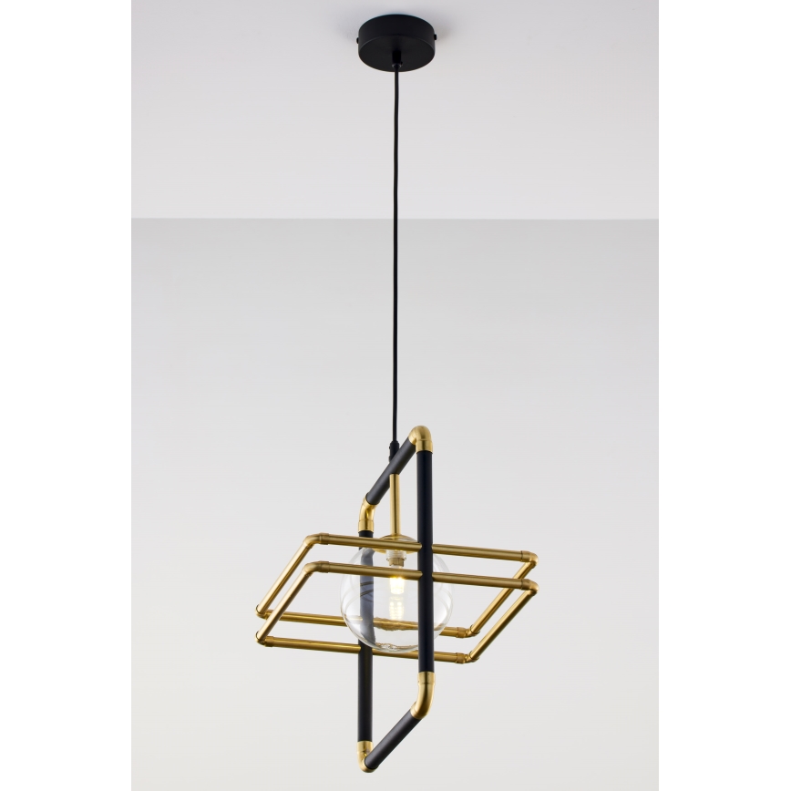 Jupiter 2028 - Chandelier on a string FIORI 1xG9/10W/230V black/gold/clear