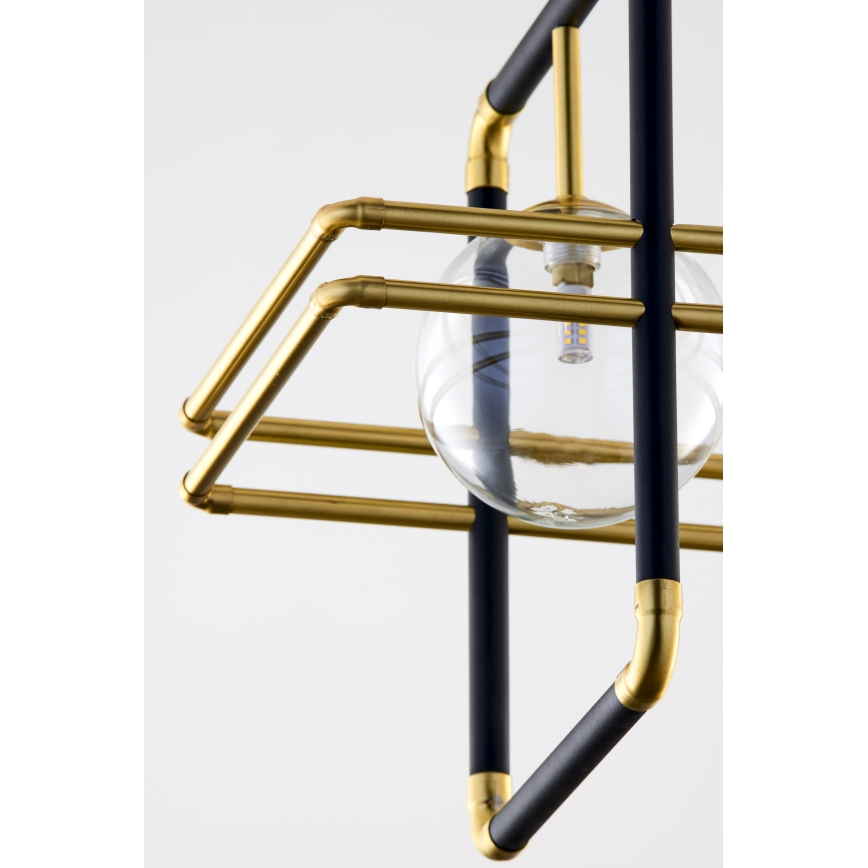 Jupiter 2028 - Chandelier on a string FIORI 1xG9/10W/230V black/gold/clear