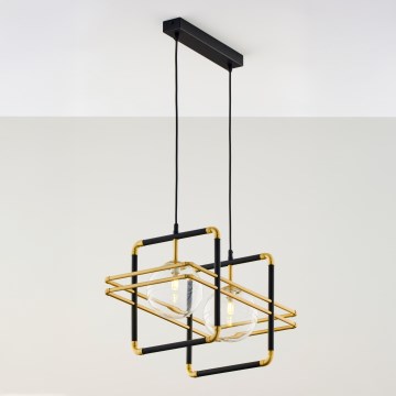 Jupiter 2029 - Chandelier on a string FIORI 2xG9/10W/230V black/gold/clear