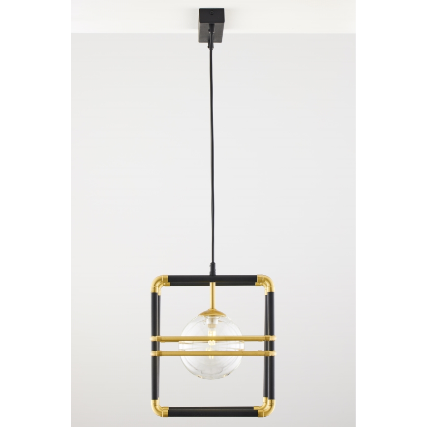 Jupiter 2029 - Chandelier on a string FIORI 2xG9/10W/230V black/gold/clear