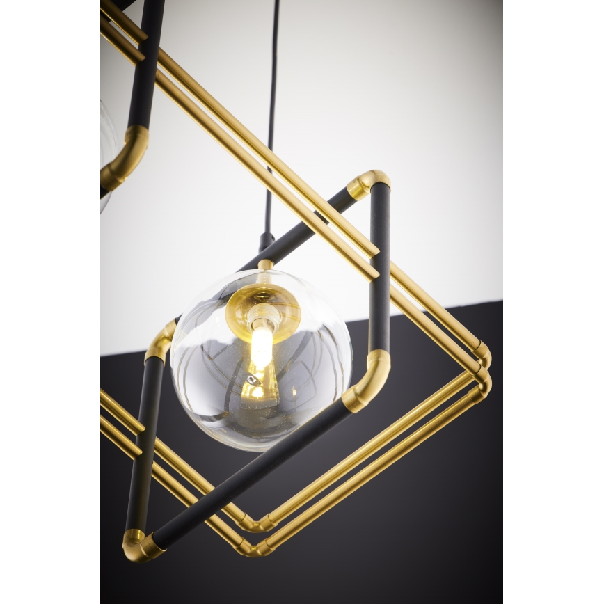 Jupiter 2029 - Chandelier on a string FIORI 2xG9/10W/230V black/gold/clear