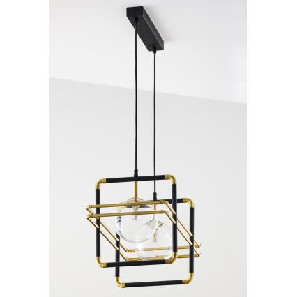 Jupiter 2029 - Chandelier on a string FIORI 2xG9/10W/230V black/gold/clear