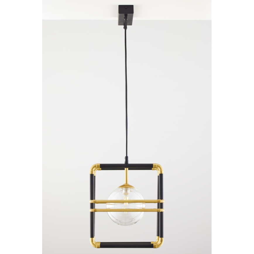 Jupiter 2029 - Chandelier on a string FIORI 2xG9/10W/230V black/gold/clear