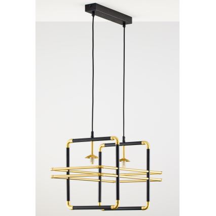 Jupiter 2029 - Chandelier on a string FIORI 2xG9/10W/230V black/gold/clear