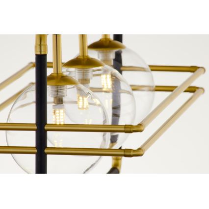 Jupiter 2030 - Chandelier on a string FIORI 3xG9/10W/230V black/gold/clear