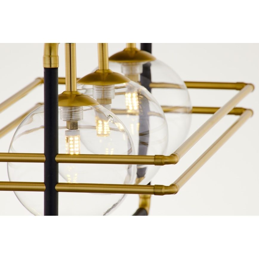 Jupiter 2030 - Chandelier on a string FIORI 3xG9/10W/230V black/gold/clear