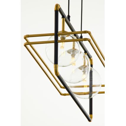 Jupiter 2030 - Chandelier on a string FIORI 3xG9/10W/230V black/gold/clear