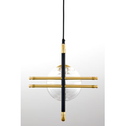 Jupiter 2030 - Chandelier on a string FIORI 3xG9/10W/230V black/gold/clear