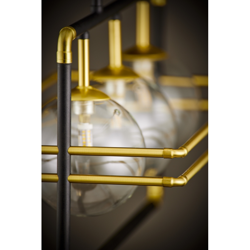 Jupiter 2030 - Chandelier on a string FIORI 3xG9/10W/230V black/gold/clear