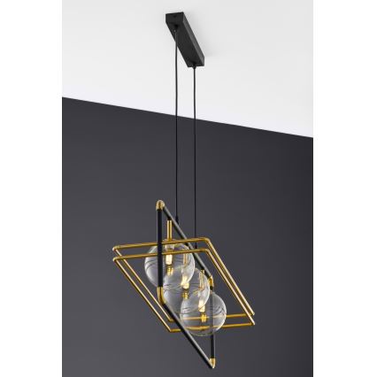 Jupiter 2030 - Chandelier on a string FIORI 3xG9/10W/230V black/gold/clear