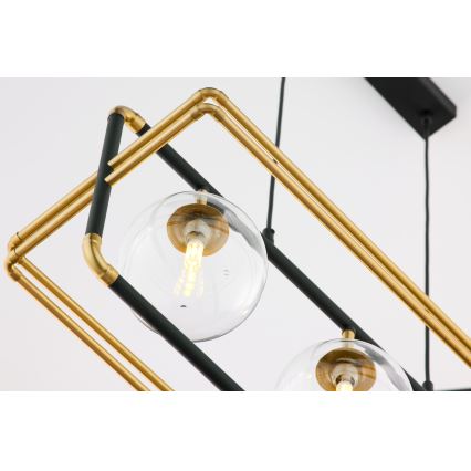 Jupiter 2030 - Chandelier on a string FIORI 3xG9/10W/230V black/gold/clear