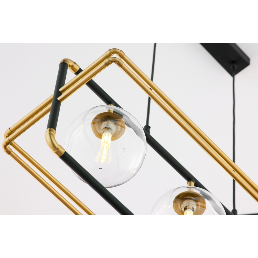 Jupiter 2030 - Chandelier on a string FIORI 3xG9/10W/230V black/gold/clear
