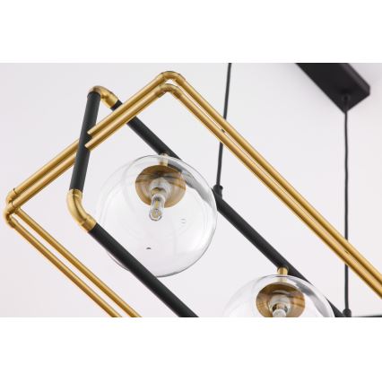 Jupiter 2030 - Chandelier on a string FIORI 3xG9/10W/230V black/gold/clear