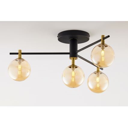 Jupiter 2031 - Surface-mounted chandelier FIGARO 4xG9/10W/230V black/gold/beige