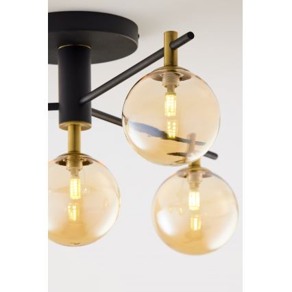 Jupiter 2031 - Surface-mounted chandelier FIGARO 4xG9/10W/230V black/gold/beige