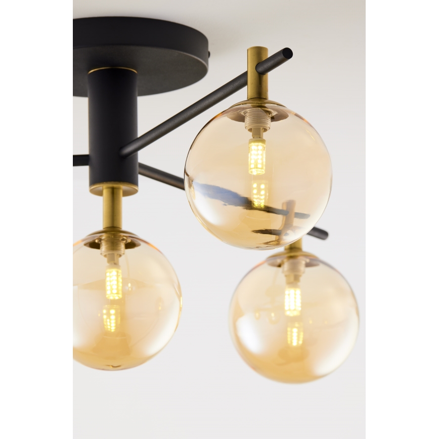 Jupiter 2031 - Surface-mounted chandelier FIGARO 4xG9/10W/230V black/gold/beige