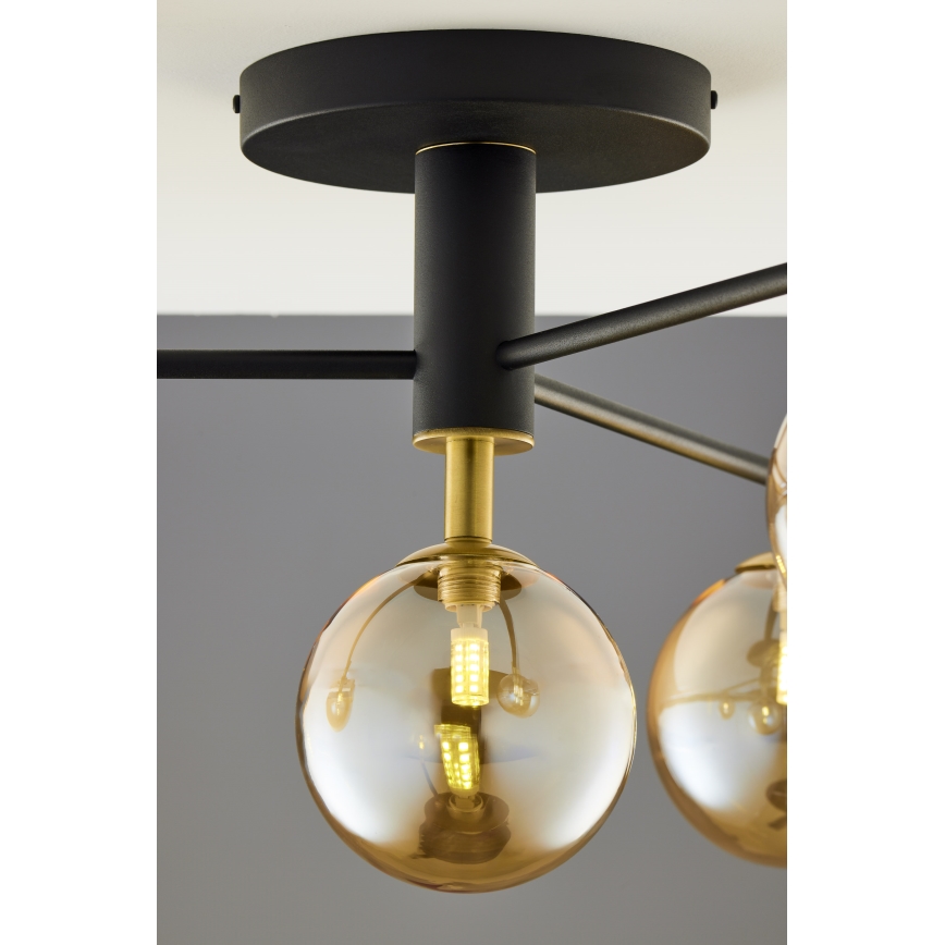 Jupiter 2031 - Surface-mounted chandelier FIGARO 4xG9/10W/230V black/gold/beige