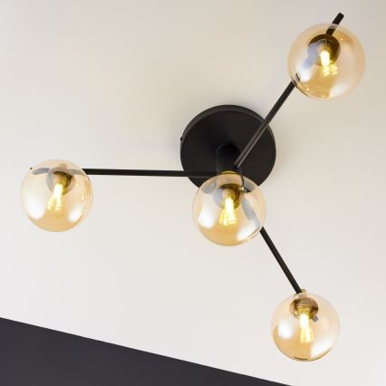 Jupiter 2031 - Surface-mounted chandelier FIGARO 4xG9/10W/230V black/gold/beige